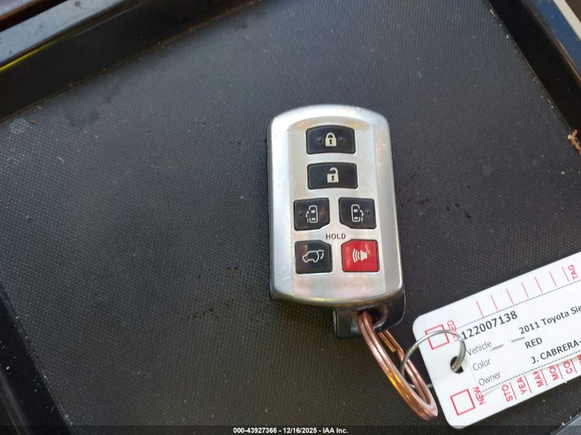 2011 Toyota Sienna Limited V6 VIN: 5TDYK3DC0BS124322 Lot: 43927366