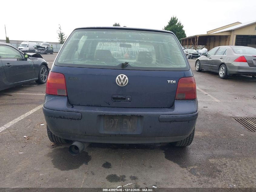 2003 Volkswagen Golf Gl Tdi VIN: 9BWFP61J934052522 Lot: 43927436