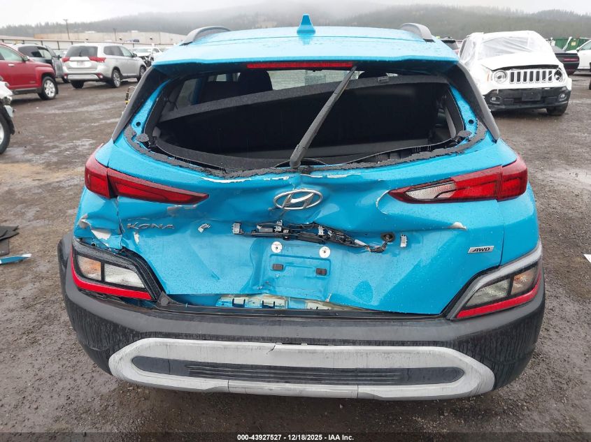 2022 Hyundai Kona Sel VIN: KM8K6CAB2NU875939 Lot: 43927527