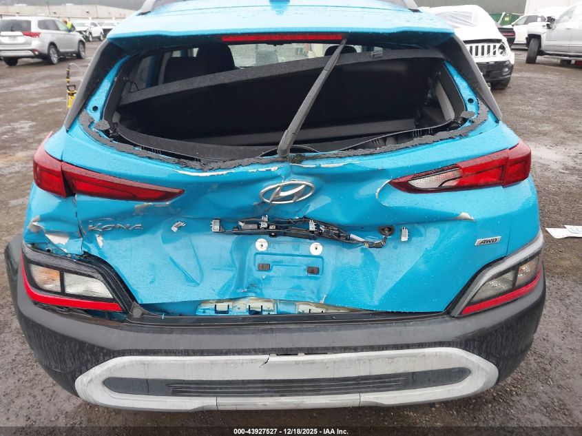 2022 Hyundai Kona Sel VIN: KM8K6CAB2NU875939 Lot: 43927527