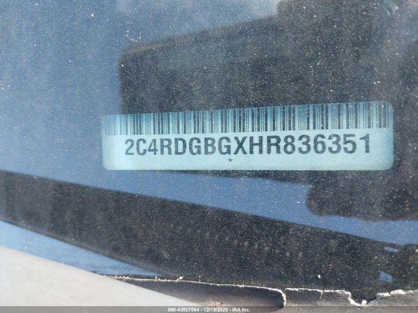2017 Dodge Grand Caravan Se Plus VIN: 2C4RDGBGXHR836351 Lot: 43927564
