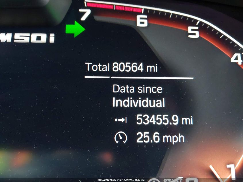 2022 BMW X7 M50I VIN: 5UXCX6C04N9N07301 Lot: 43927625