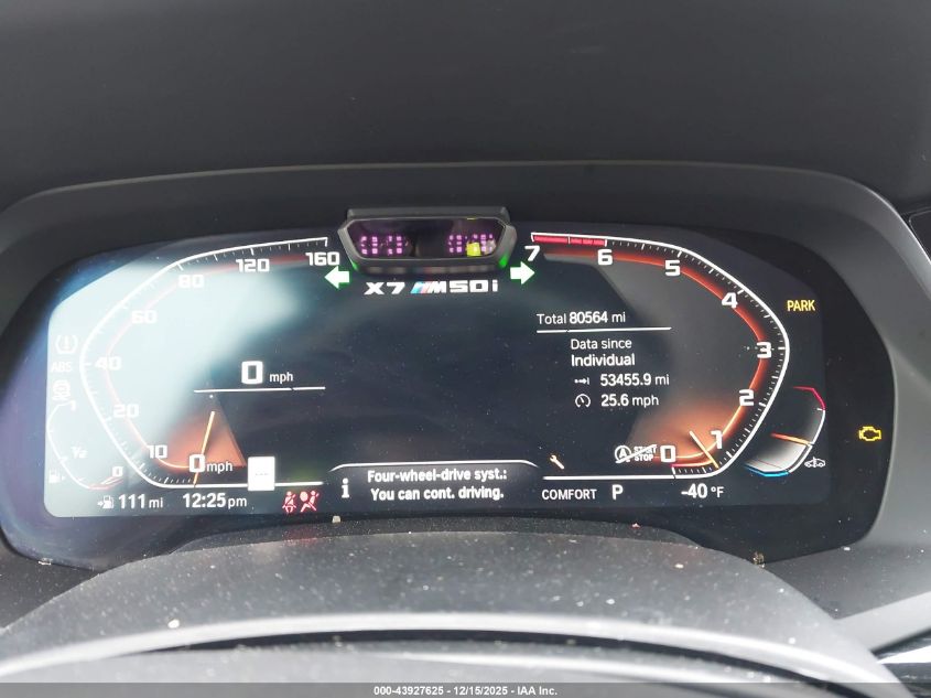 2022 BMW X7 M50I VIN: 5UXCX6C04N9N07301 Lot: 43927625