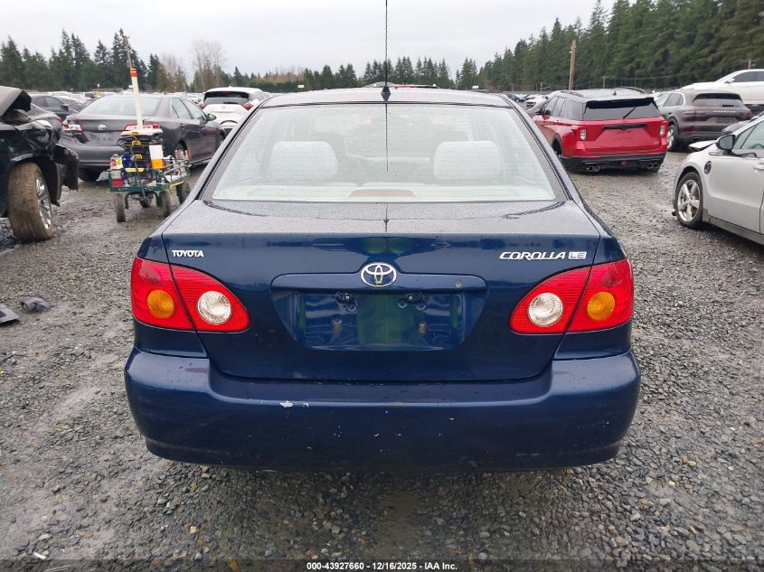 2003 Toyota Corolla Le VIN: 2T1BR38E73C152707 Lot: 43927660