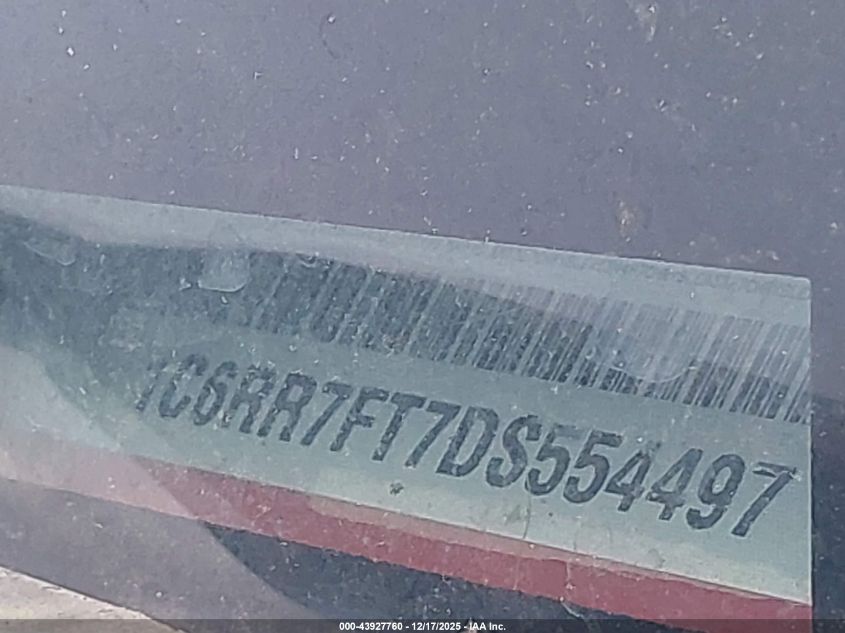 2013 Ram 1500 Express VIN: 1C6RR7FT7DS554497 Lot: 43927760