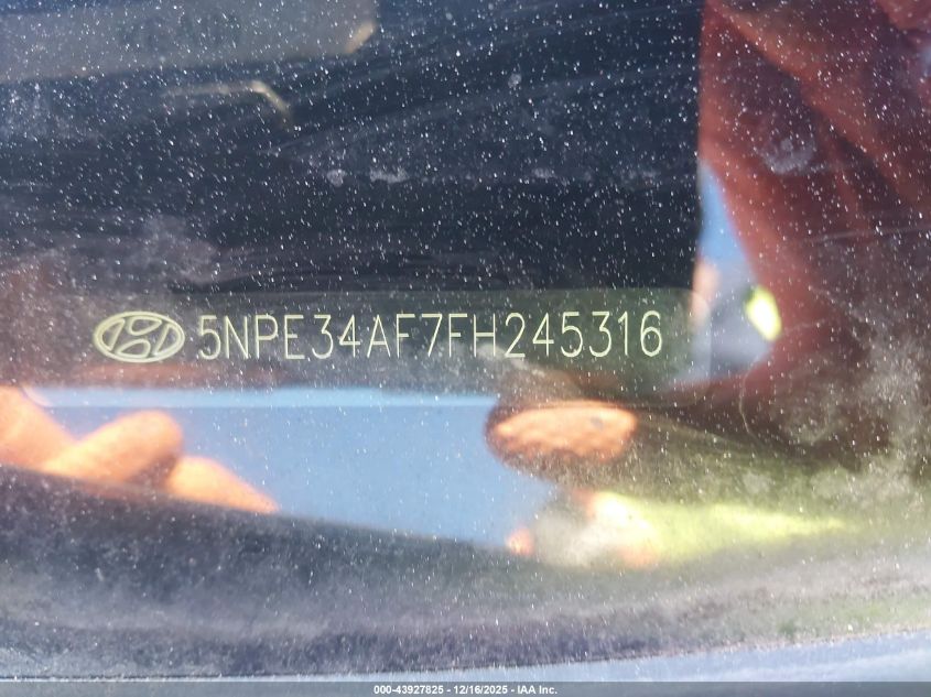2015 Hyundai Sonata Sport VIN: 5NPE34AF7FH245316 Lot: 43927825