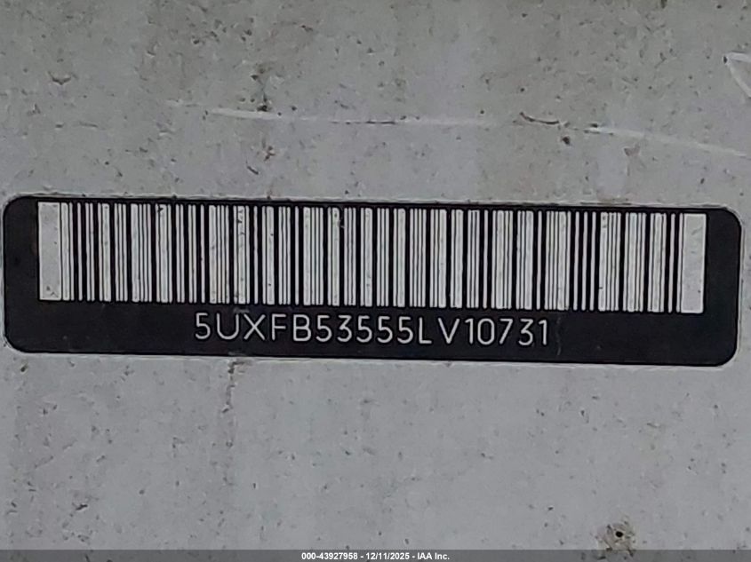2005 BMW X5 4.4I VIN: 5UXFB53555LV10731 Lot: 43927958
