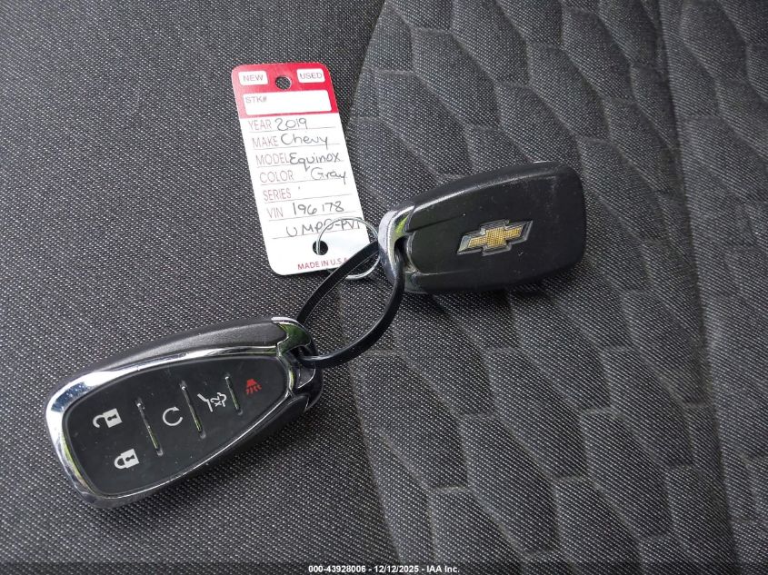 2019 Chevrolet Equinox Lt VIN: 3GNAXUEV8KL196178 Lot: 43928006