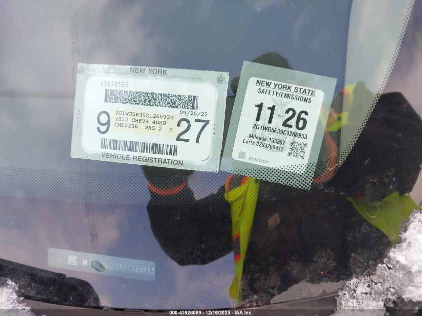 2012 Chevrolet Impala Lt VIN: 2G1WG5E39C1266933 Lot: 43928009