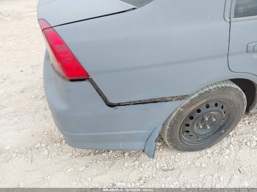 2005 Honda Civic Lx VIN: 2HGES16535H587615 Lot: 43928110