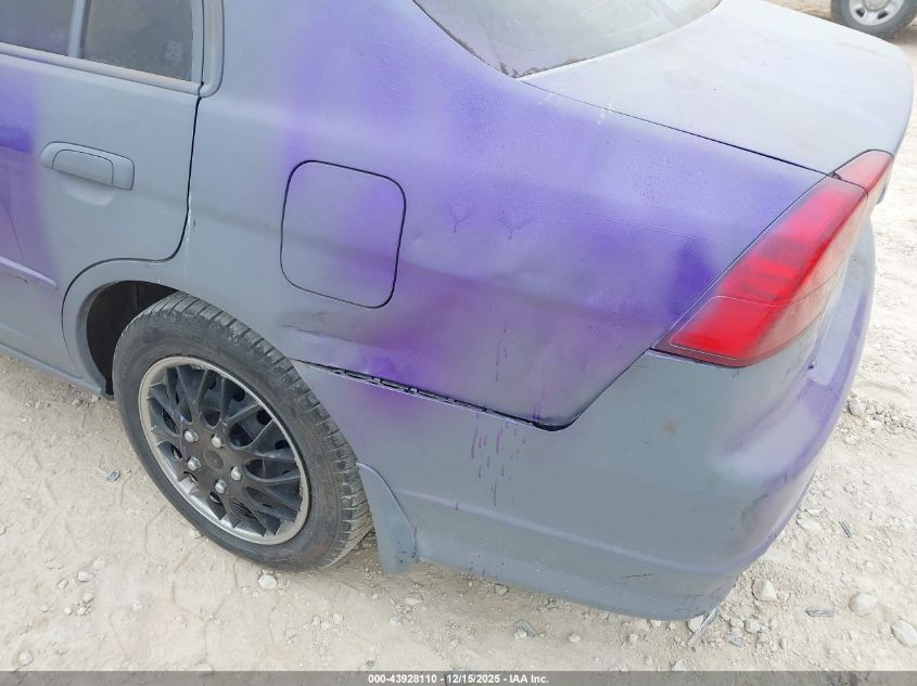 2005 Honda Civic Lx VIN: 2HGES16535H587615 Lot: 43928110