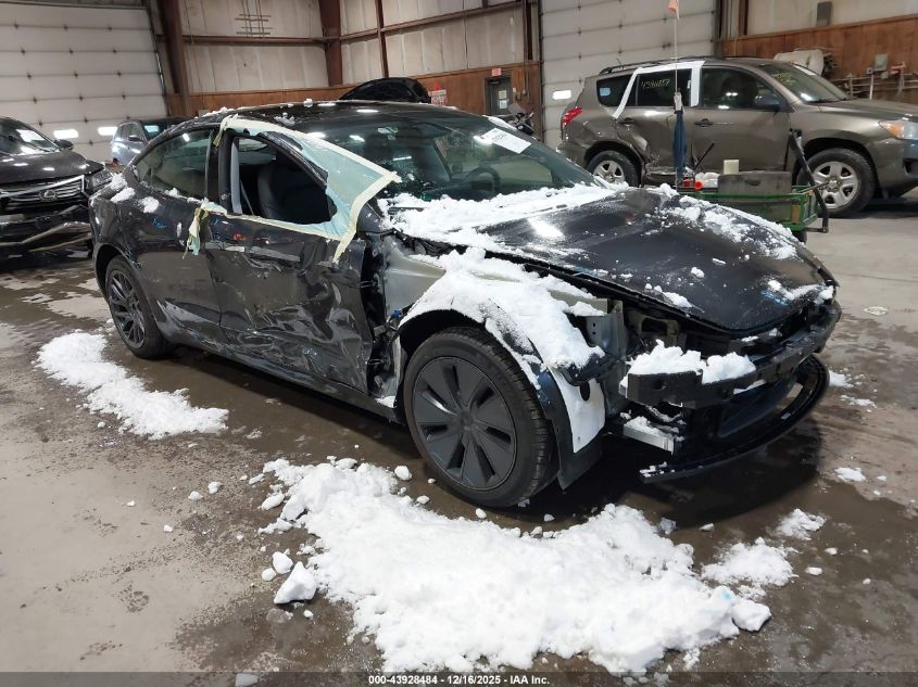 2025 Tesla Model 3 Long Range Rear-Wheel Drive VIN: 5YJ3E1EA0SF030030 Lot: 43928484