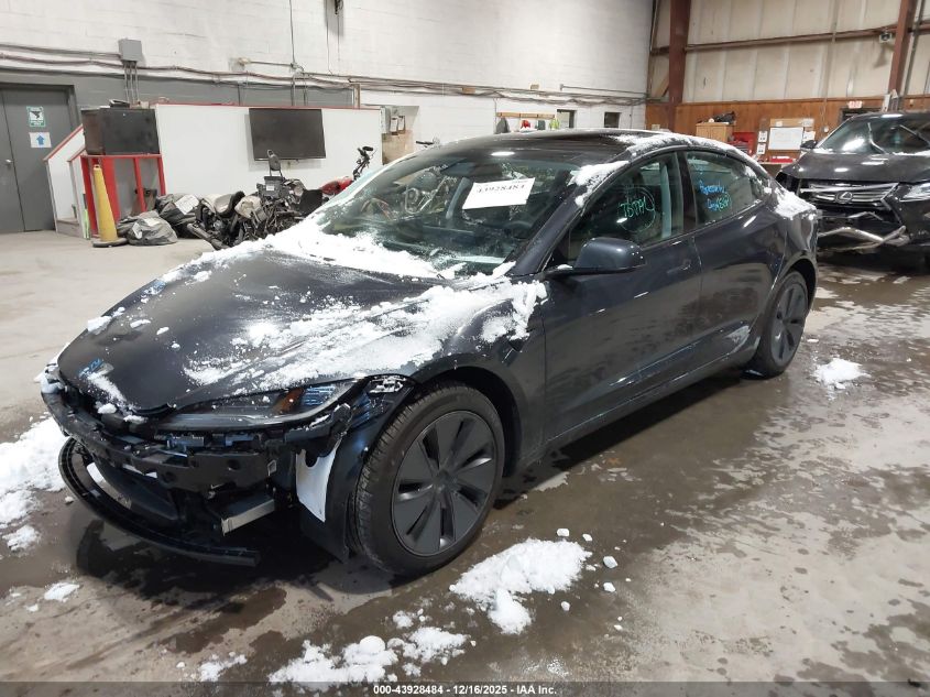 2025 Tesla Model 3 Long Range Rear-Wheel Drive VIN: 5YJ3E1EA0SF030030 Lot: 43928484