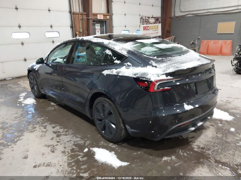 2025 Tesla Model 3 Long Range Rear-Wheel Drive VIN: 5YJ3E1EA0SF030030 Lot: 43928484