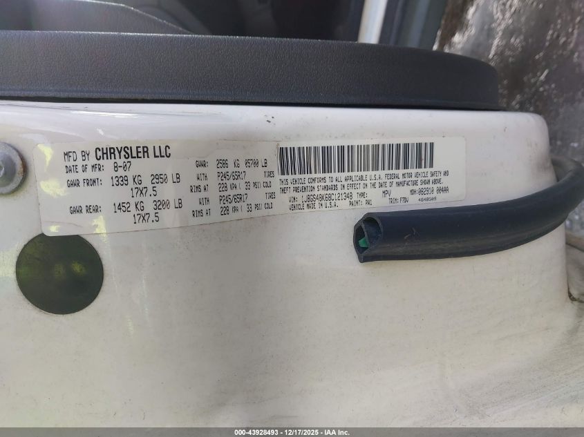 2008 Jeep Grand Cherokee Laredo VIN: 1J8GS48K68C121348 Lot: 43928493