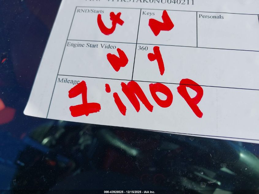 2022 Toyota Camry Xse Hybrid VIN: 4T1K31AK0NU040211 Lot: 43928525