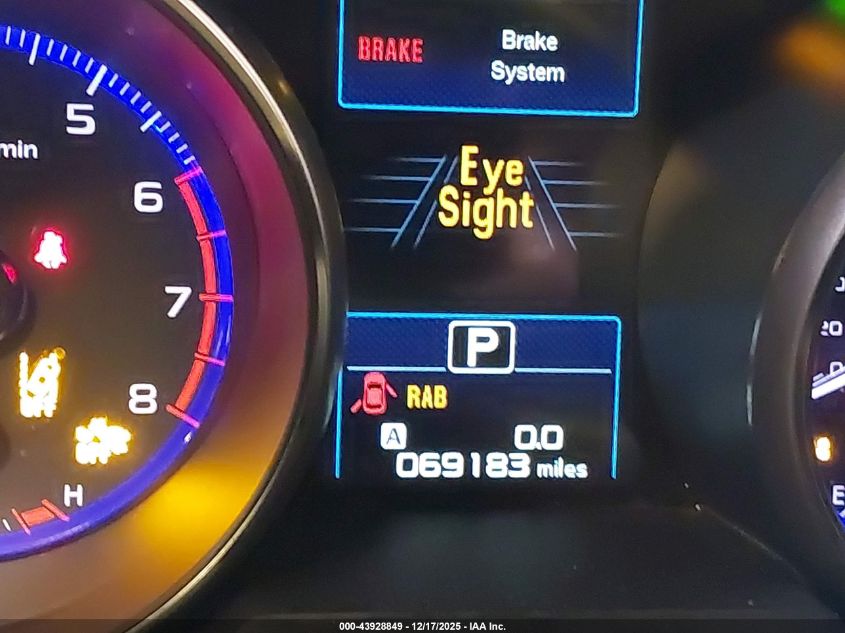 2017 Subaru Outback 2.5I Touring VIN: 4S4BSATC8H3316587 Lot: 43928849