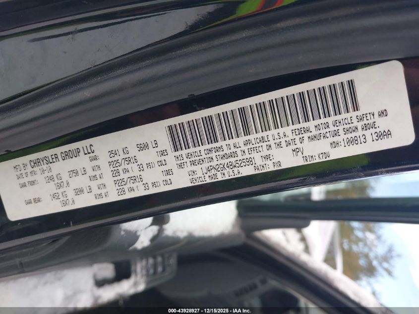 2011 Jeep Liberty Sport VIN: 1J4PN2GK4BW525981 Lot: 43928927