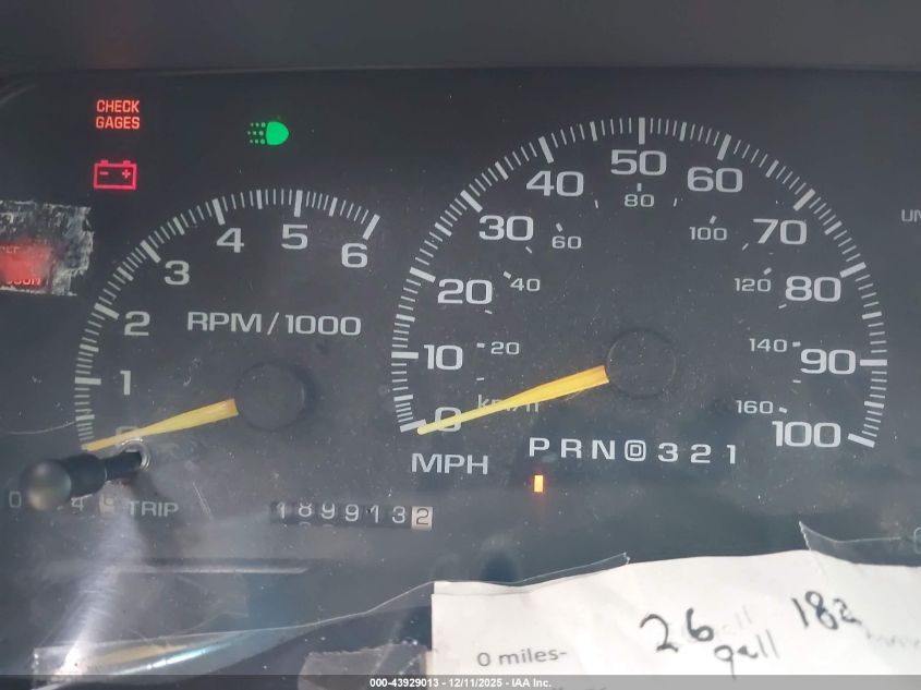 2000 Chevrolet K2500 VIN: 1GCGK23J9YF419126 Lot: 43929013