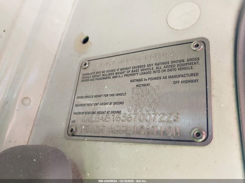 2006 Isuzu W3S042 Npr Dsl Reg VIN: JALB4B16567007228 Lot: 43929024