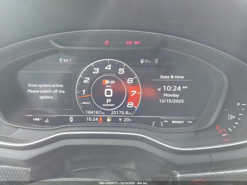 2018 Audi S5 3.0T Premium Plus VIN: WAUC4CF51JA085056 Lot: 43929171