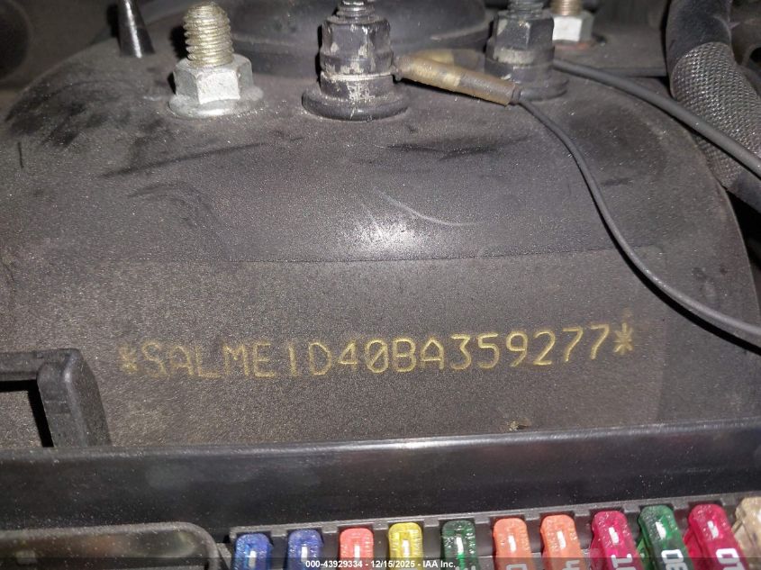 2011 Land Rover Range Rover Hse VIN: SALME1D40BA359277 Lot: 43929334