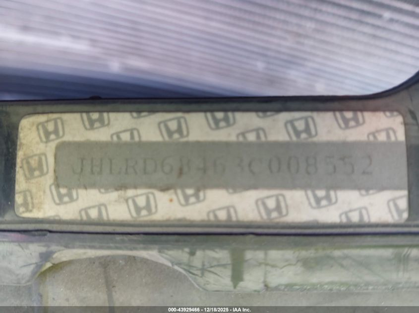 2003 Honda Cr-V Lx VIN: JHLRD68463C008552 Lot: 43929466