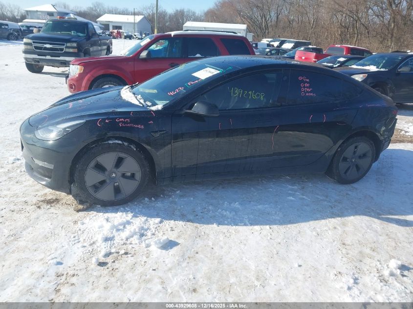 2023 Tesla Model 3 Rear-Wheel Drive VIN: 5YJ3E1EA2PF446992 Lot: 43929608
