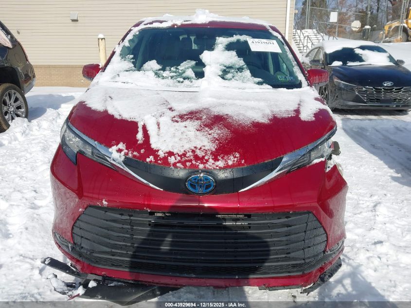 2022 Toyota Sienna Le VIN: 5TDBRKEC7NS086151 Lot: 43929694