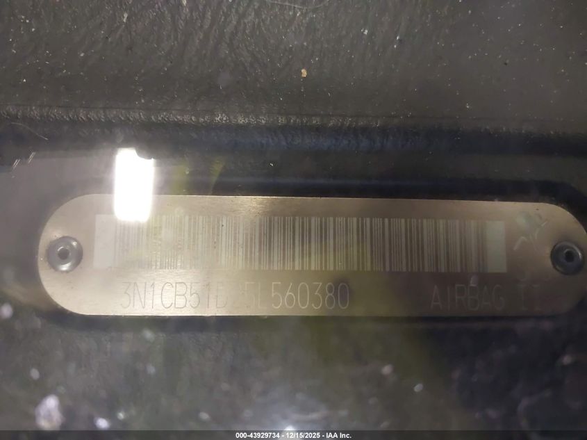 2005 Nissan Sentra 1.8S VIN: 3N1CB51D25L560380 Lot: 43929734