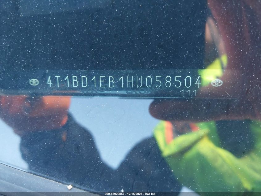 2017 Toyota Avalon Hybrid Limited VIN: 4T1BD1EB1HU058504 Lot: 43929857