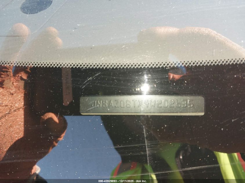 2004 Nissan Murano Sl VIN: JN8AZ08TX4W202635 Lot: 43929893