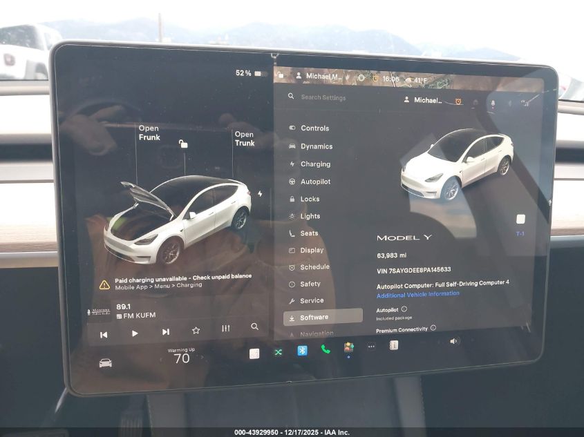 2023 Tesla Model Y Awd/Long Range Dual Motor All-Wheel Drive VIN: 7SAYGDEE8PA145633 Lot: 43929950