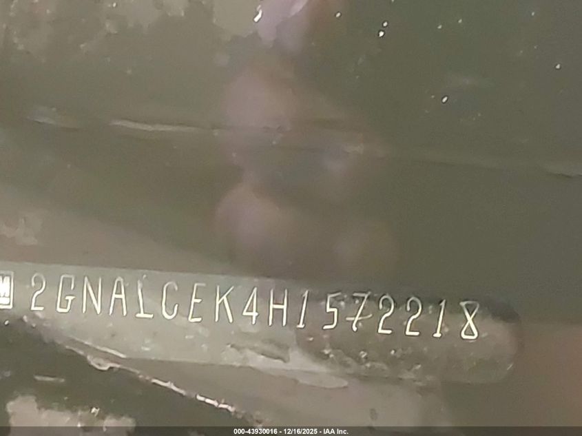 2017 Chevrolet Equinox Lt VIN: 2GNALCEK4H1572218 Lot: 43930016