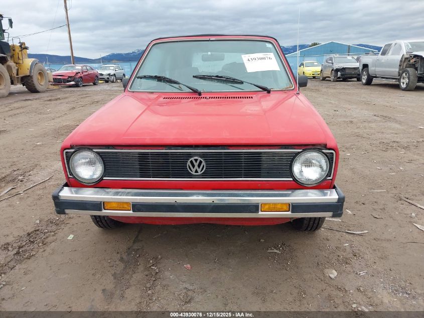 1987 Volkswagen Cabriolet VIN: WVWCA0157HK009797 Lot: 43930076
