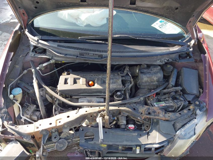 2012 Honda Civic Lx VIN: 19XFB2F50CE344362 Lot: 43930169