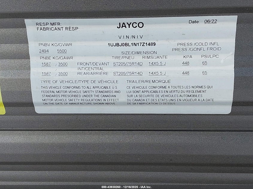 1UJBJ0BL1N17Z1489 2022   photo no. 9