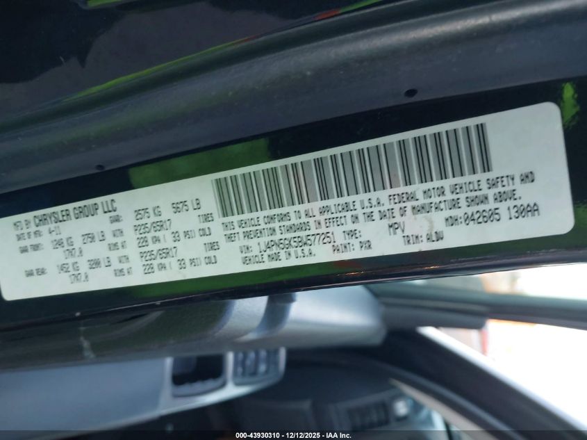 2011 Jeep Liberty Limited Edition VIN: 1J4PN5GK5BW577251 Lot: 43930310