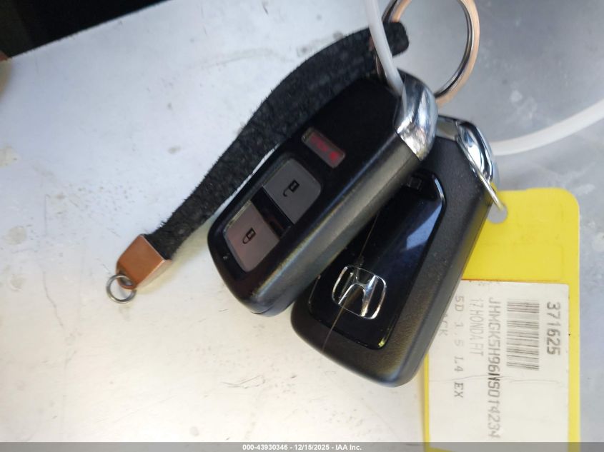 2017 Honda Fit Ex-L VIN: JHMGK5H96HS014234 Lot: 43930346