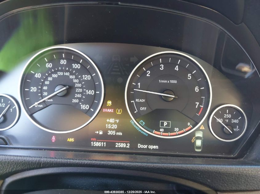 2013 BMW 328I xDrive VIN: WBA3B5C58DF598060 Lot: 43930385