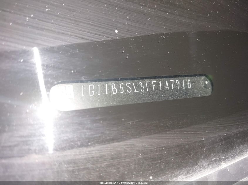 2015 Chevrolet Malibu Ls VIN: 1G11B5SL3FF147916 Lot: 43930513