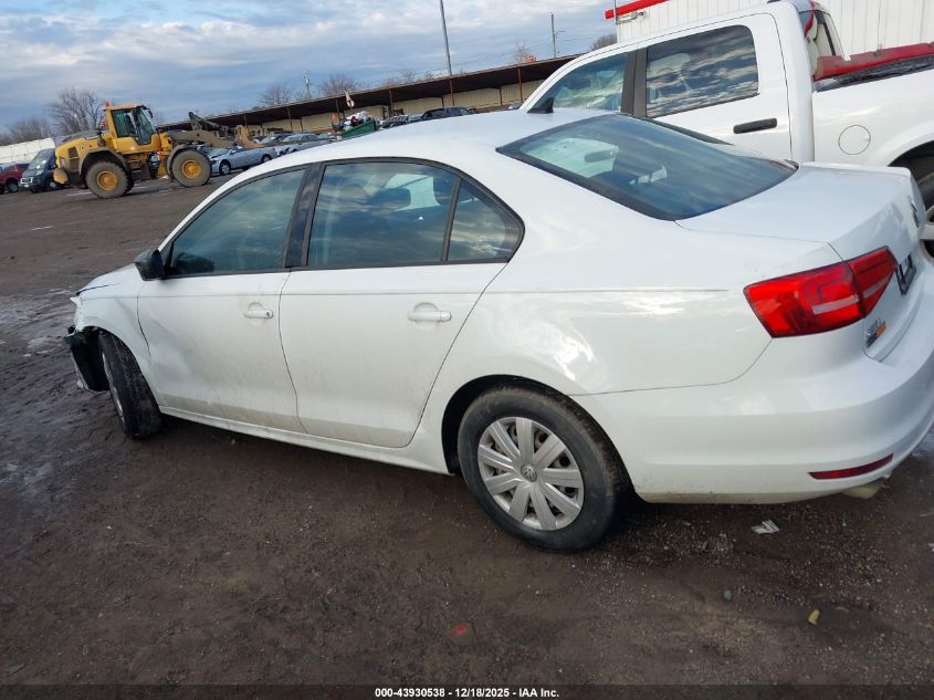 2015 Volkswagen Jetta 2.0L S VIN: 3VW1K7AJ9FM406229 Lot: 43930538