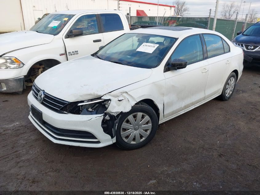 2015 Volkswagen Jetta 2.0L S VIN: 3VW1K7AJ9FM406229 Lot: 43930538