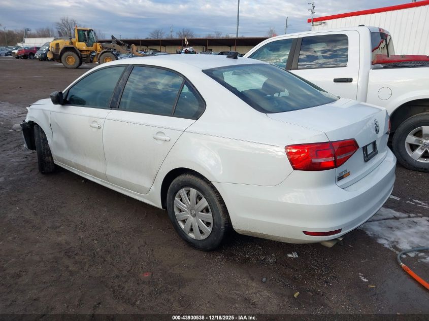 2015 Volkswagen Jetta 2.0L S VIN: 3VW1K7AJ9FM406229 Lot: 43930538