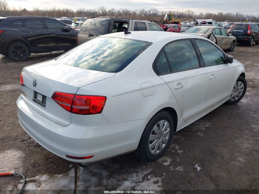 2015 Volkswagen Jetta 2.0L S VIN: 3VW1K7AJ9FM406229 Lot: 43930538