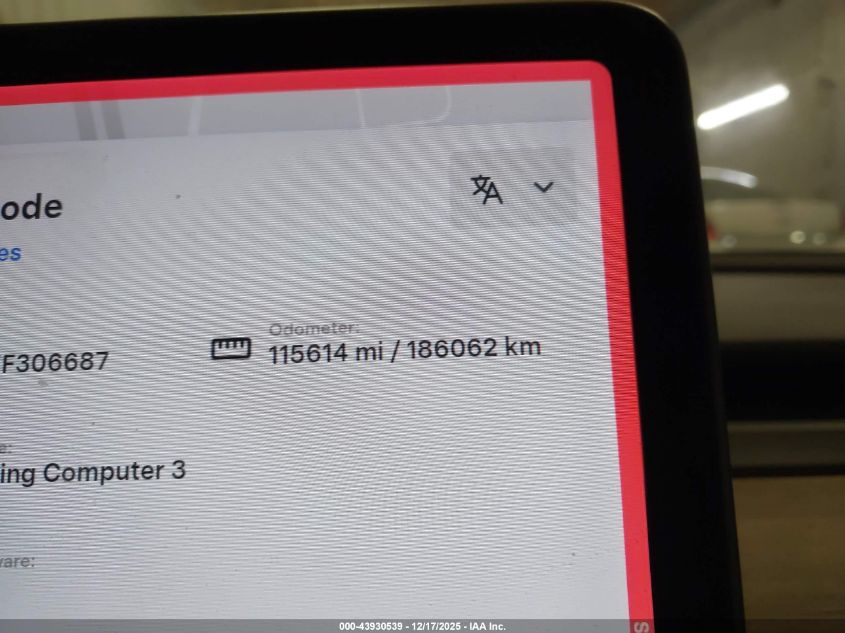 2019 Tesla Model 3 Long Range/Mid Range/Standard Range/Standard Range Plus VIN: 5YJ3E1EA9KF306687 Lot: 43930539