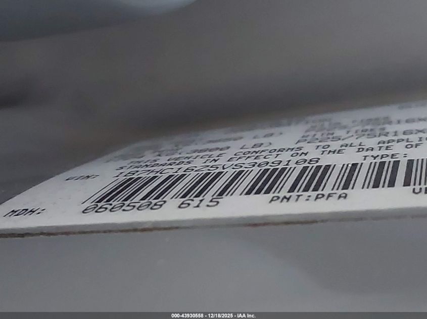 1997 Dodge Ram 1500 Lt VIN: 1B7HC16Z5VS309108 Lot: 43930558