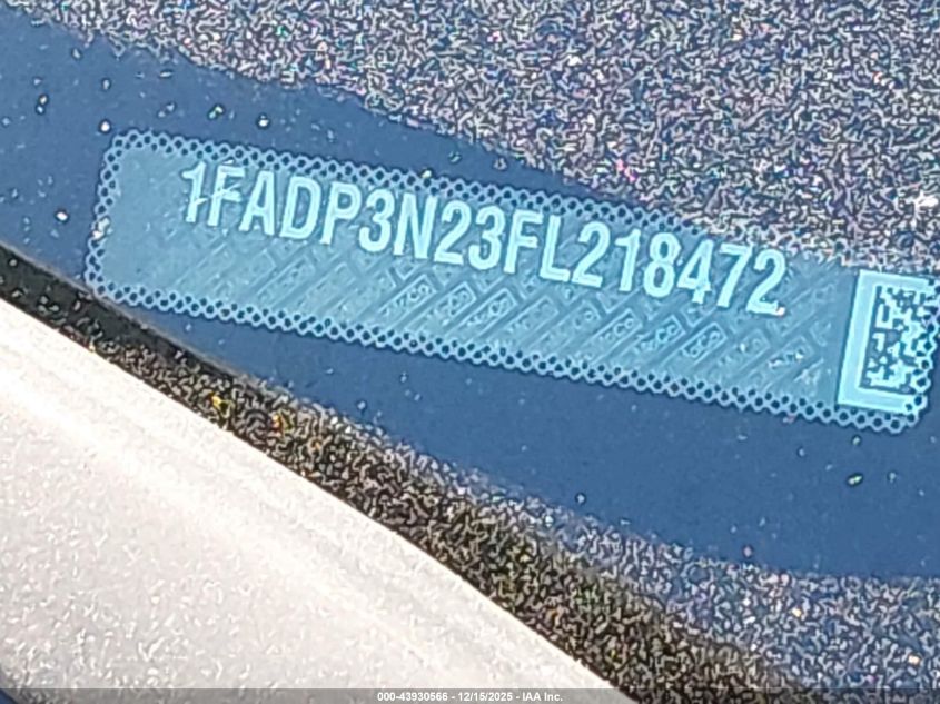 2015 Ford Focus Titanium VIN: 1FADP3N23FL218472 Lot: 43930566