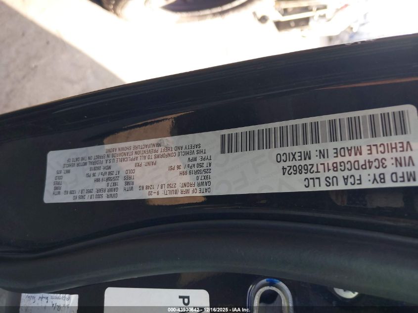 2020 Dodge Journey Crossroad VIN: 3C4PDCGB1LT268624 Lot: 43930642