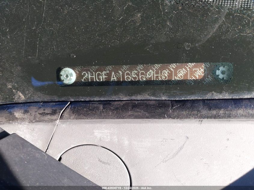 2009 Honda Civic Lx VIN: 2HGFA16569H318179 Lot: 43930719